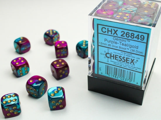 Mini dados purple-teal/gold