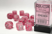 Dados Chessex Ghostly Glow Pink/silver 16mm d6