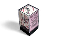 Dados Black - White/pink - 16mm d6 Dice Block (12 Dice)