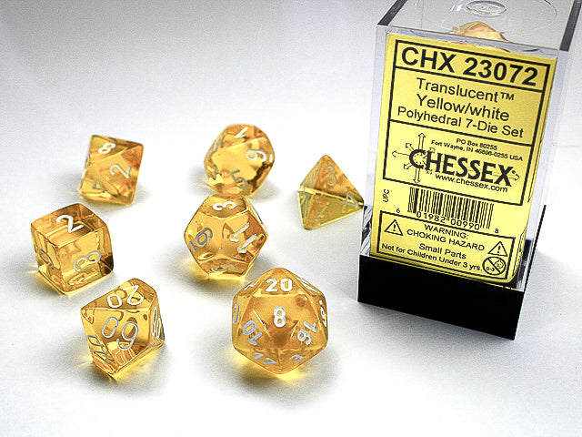 Dados chessex translucent yellow/white