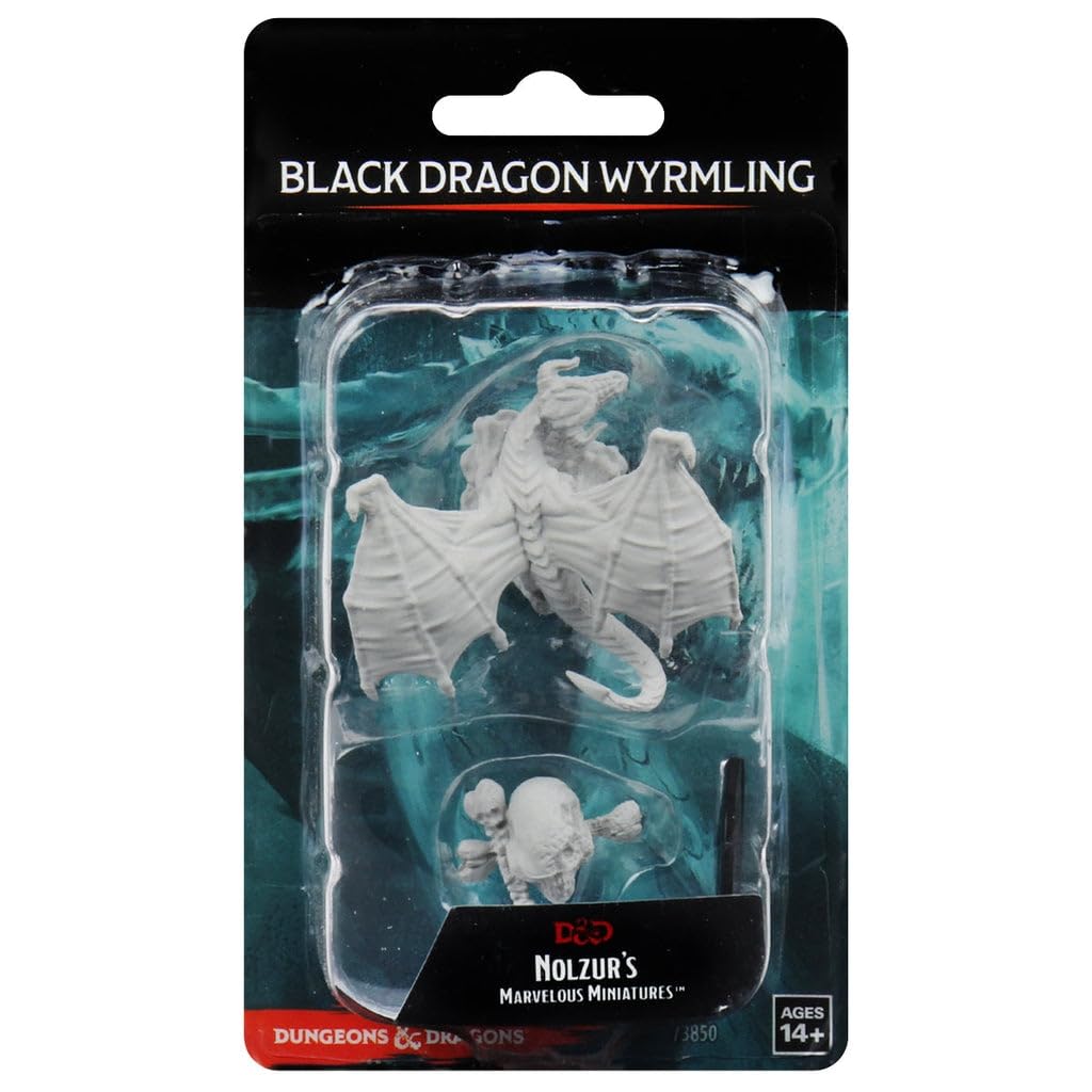 D&D Unpainted Black Dragon Wyrmling
