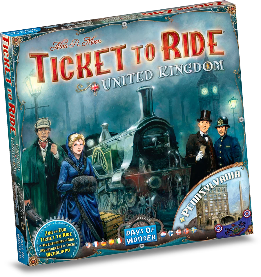 Portada de Ticket to Ride: United Kingdom & Pennsylvania – Map Collection 5 – Inglés