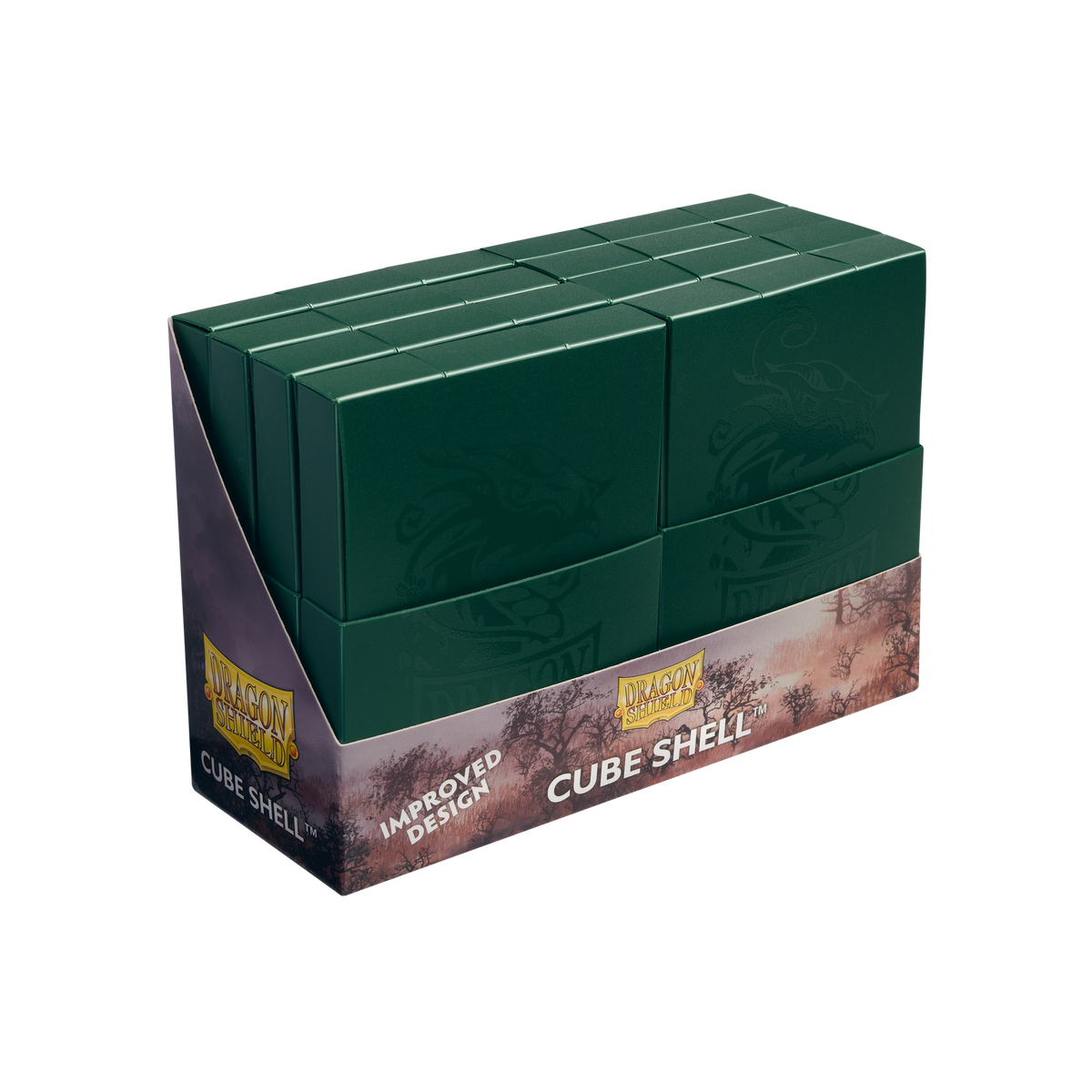 Dragon Shield Cube Shell – Forest Green (8 piezas)