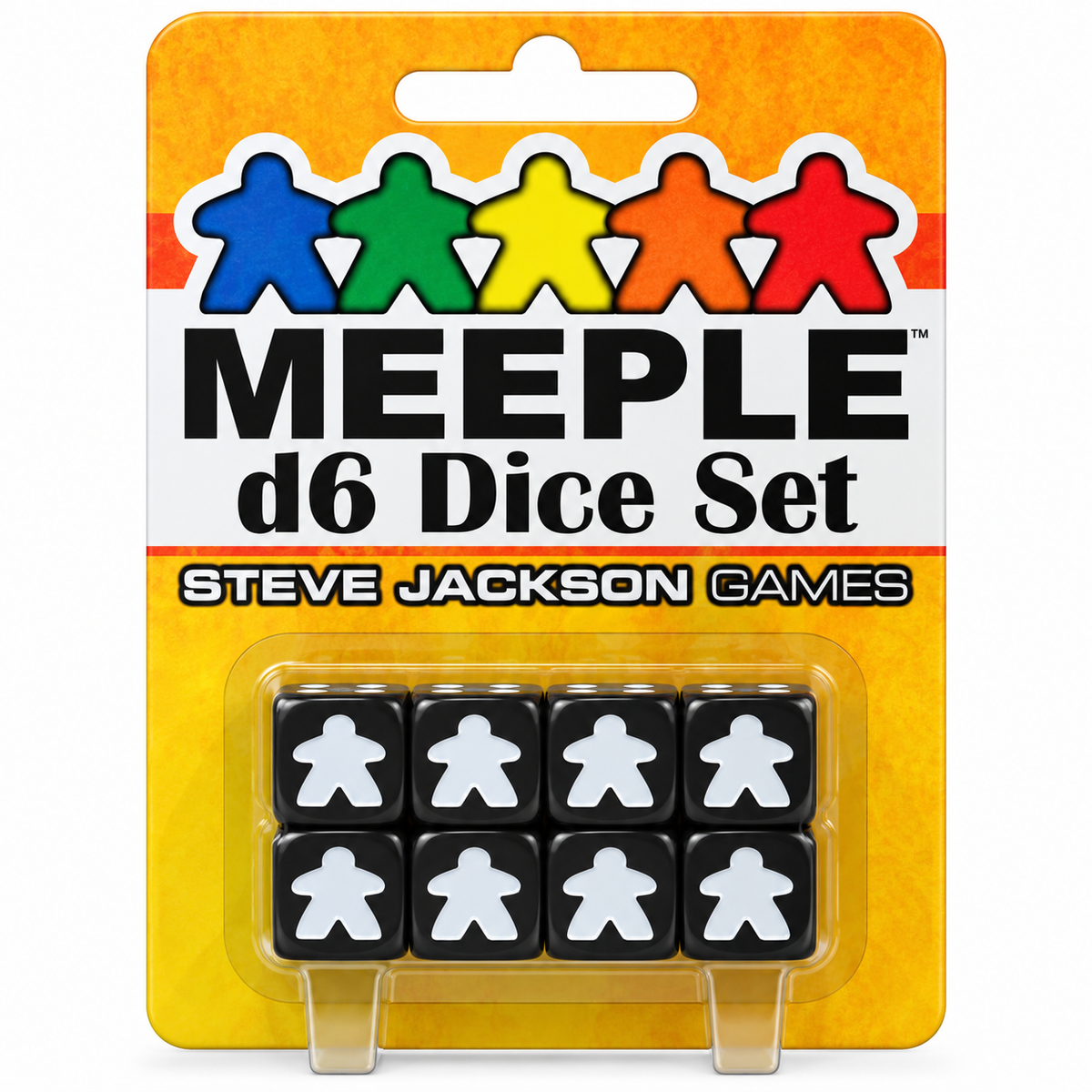 16mm 8d6 Meeple Dice: Black