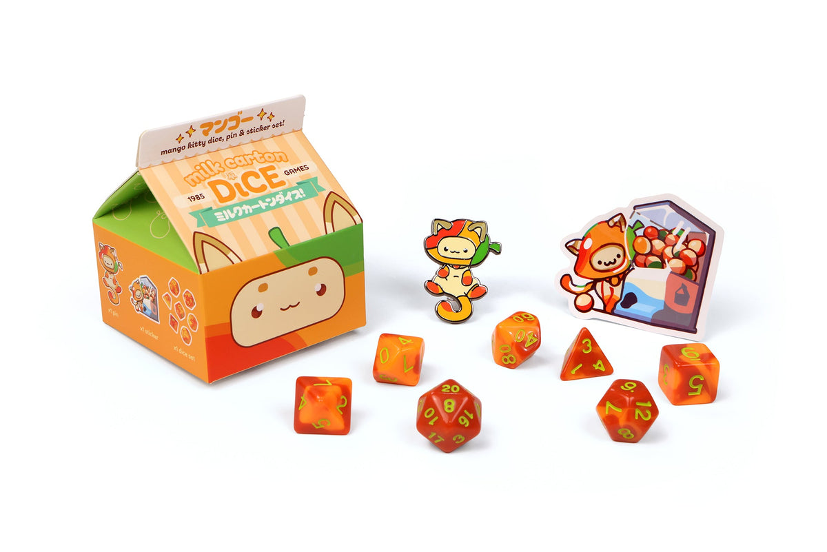Milk Carton Dice: Mango Kitty Dice