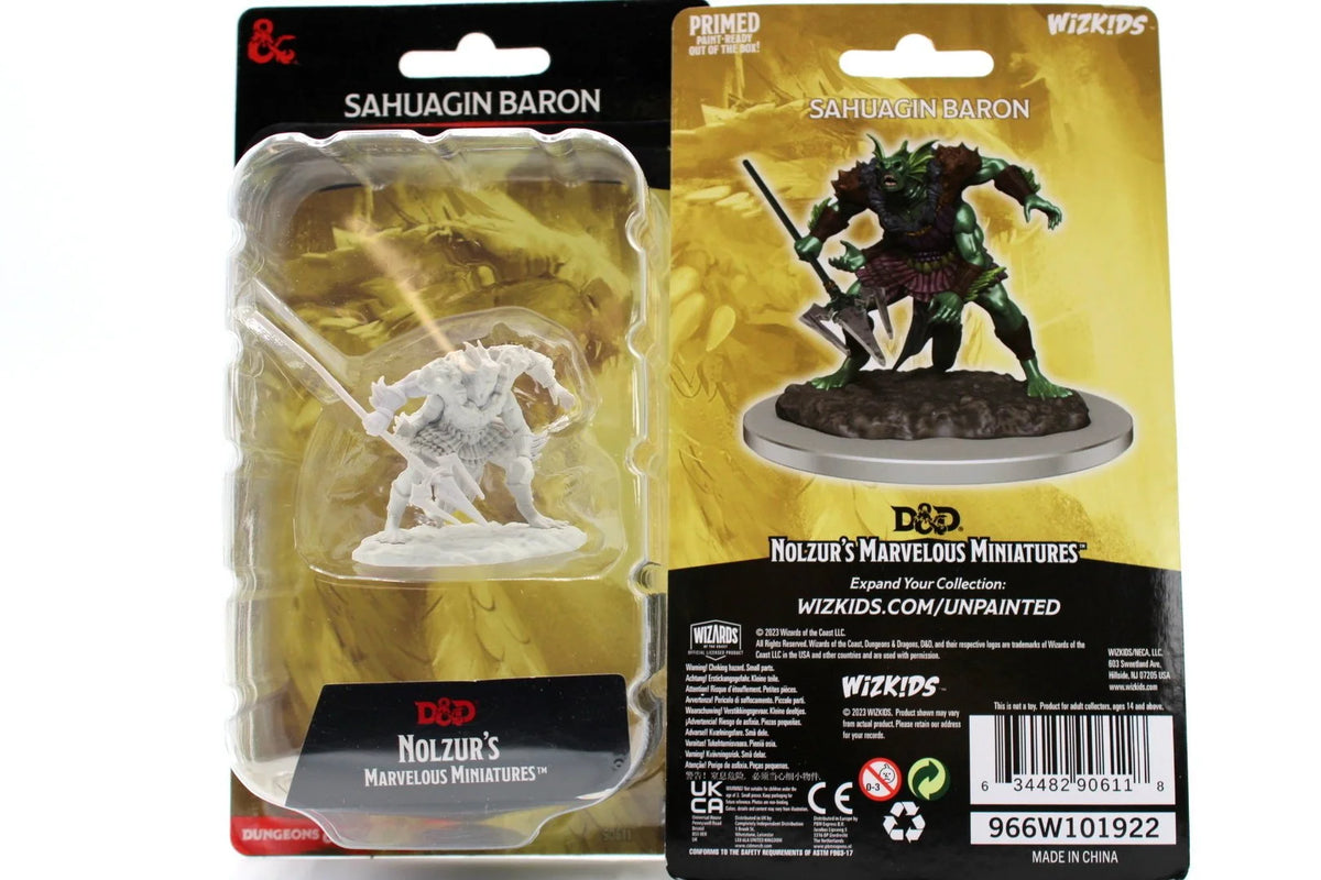D&D Nolzur’s Marvelous Miniatures: Sahuagin Baron – Sin pintar
