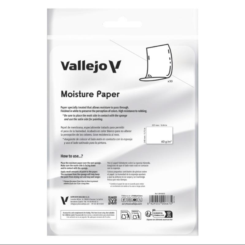 Vallejo – Wet Palette | Moisture Paper Refill (30 hojas)