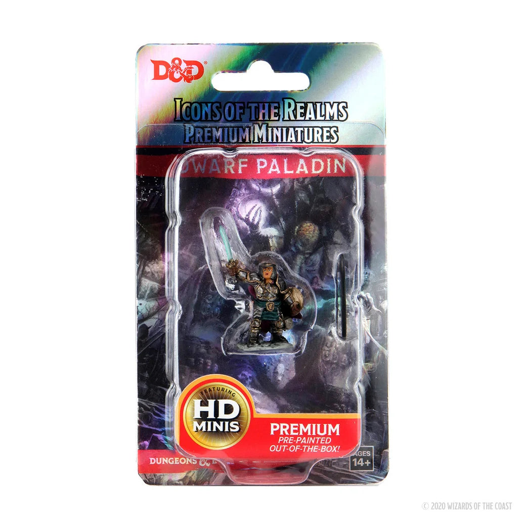 D&D Icons of the Realms Premium Figure: Female Dwarf Paladin – Prepintada