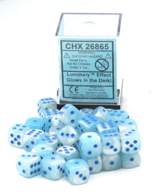 CHESSEX - Dados Gemini Pearl Turquoise-White/blue Luminary 12mm c/36