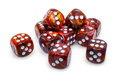 Dados Symphony/White 16mm d6 dice block (12 dice)