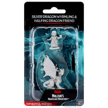 Imagen de D&D Nolzur’s Marvelous Miniatures: Silver Dragon Wyrmling & Female Halfling – Sin pintar