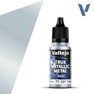Vallejo True Metallic Metal 77.121 – Plata de Ley Base 18 ml