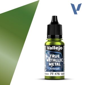 Vallejo True Metallic Metal 77.175 – Verde Ámbar Airbrush 18 ml