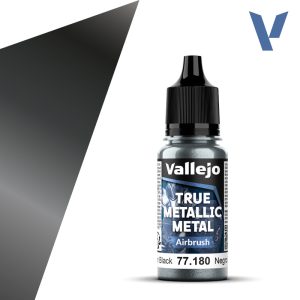 Vallejo True Metallic Metal 77.180 – Negro Obsidiana Airbrush 18 ml